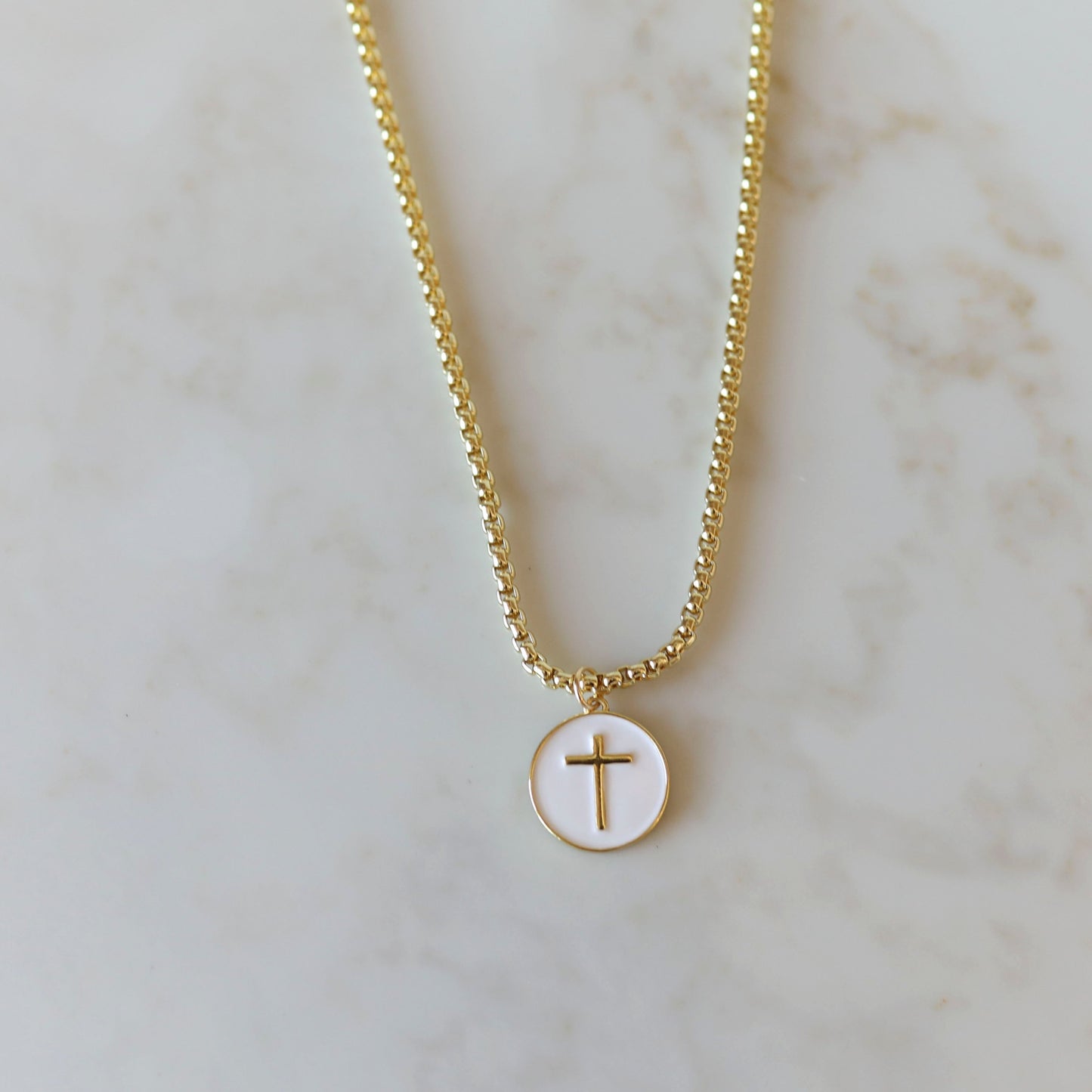 Rope Charm Necklace in White