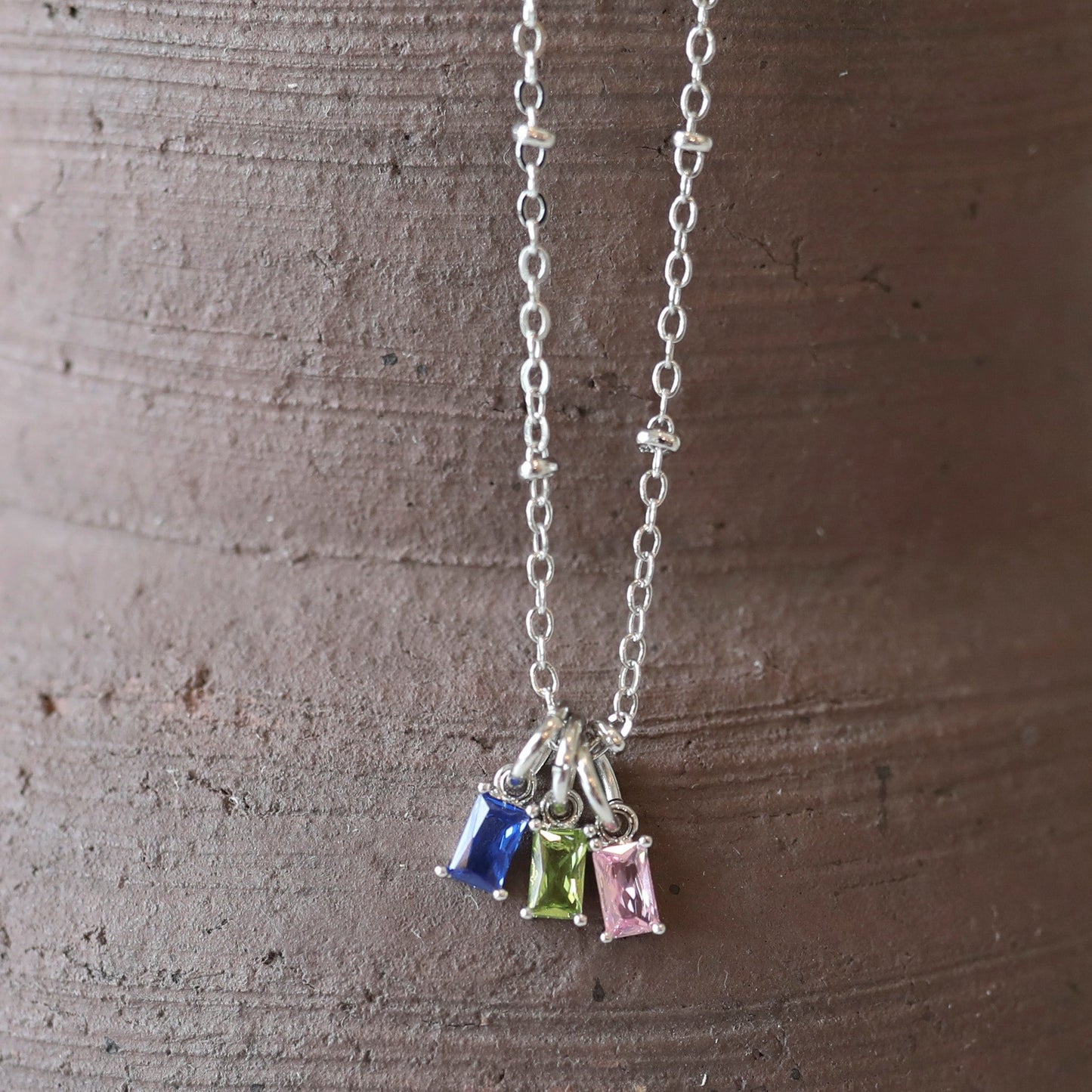Silver Edition Family Charm Necklace - Three Charms