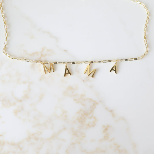 Mini Paperclip Initial Necklace