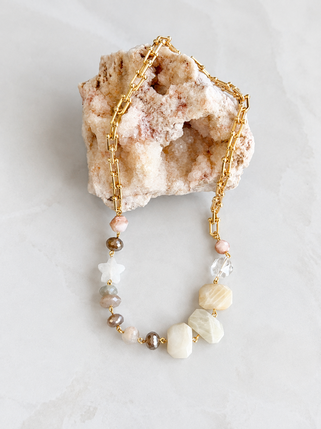 Ivory Moon Gemstone Necklace