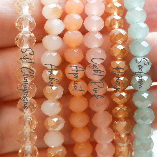 Pastel Personalized Crystal Stack Bracelets Color Options