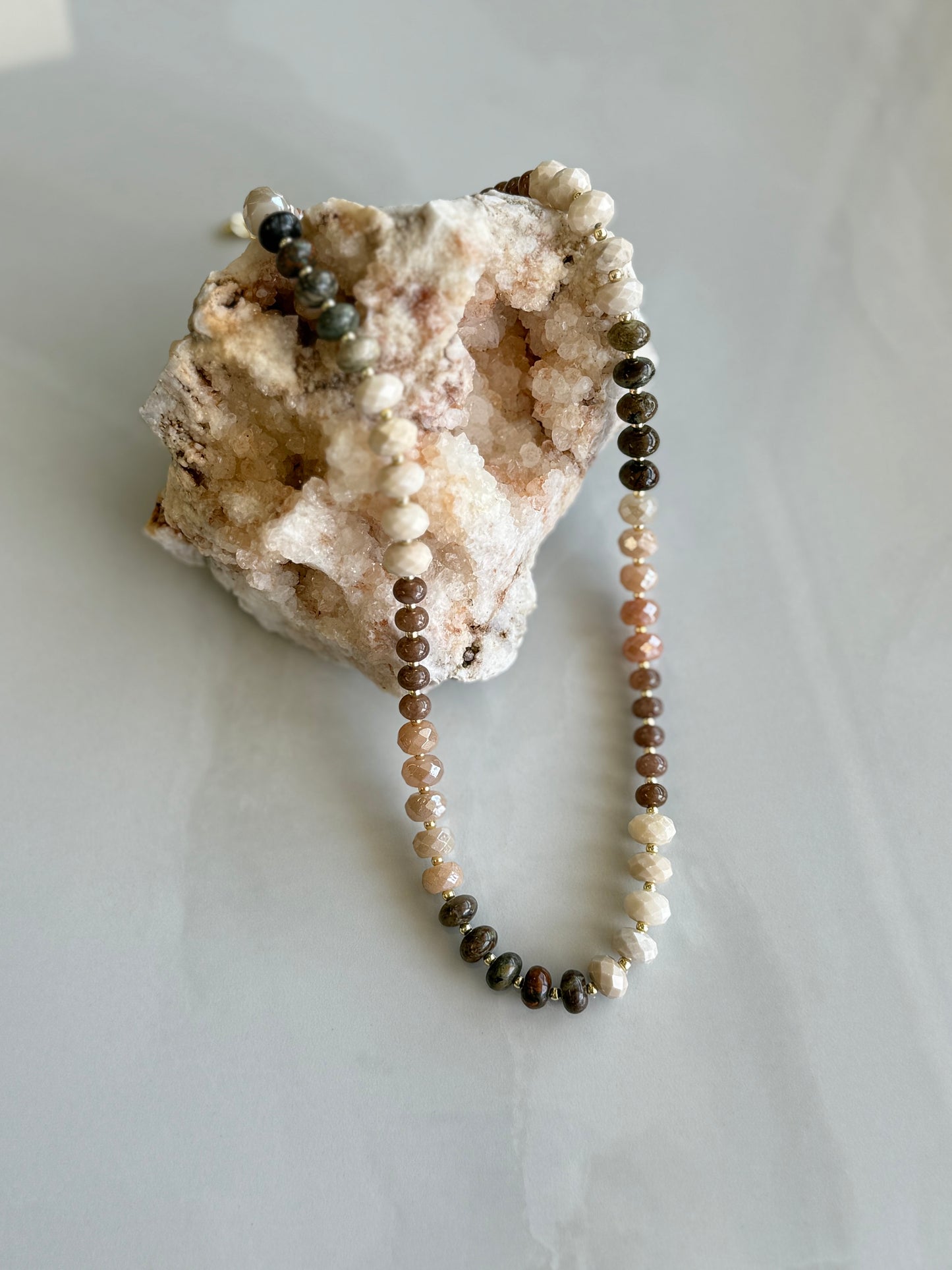 Sandalwood Gemstone Necklace
