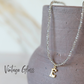 Micro Faceted Initial Necklace - Vintage Glass
