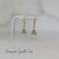 Evergreen Sparkle Tree Huggie Hoop Earrings