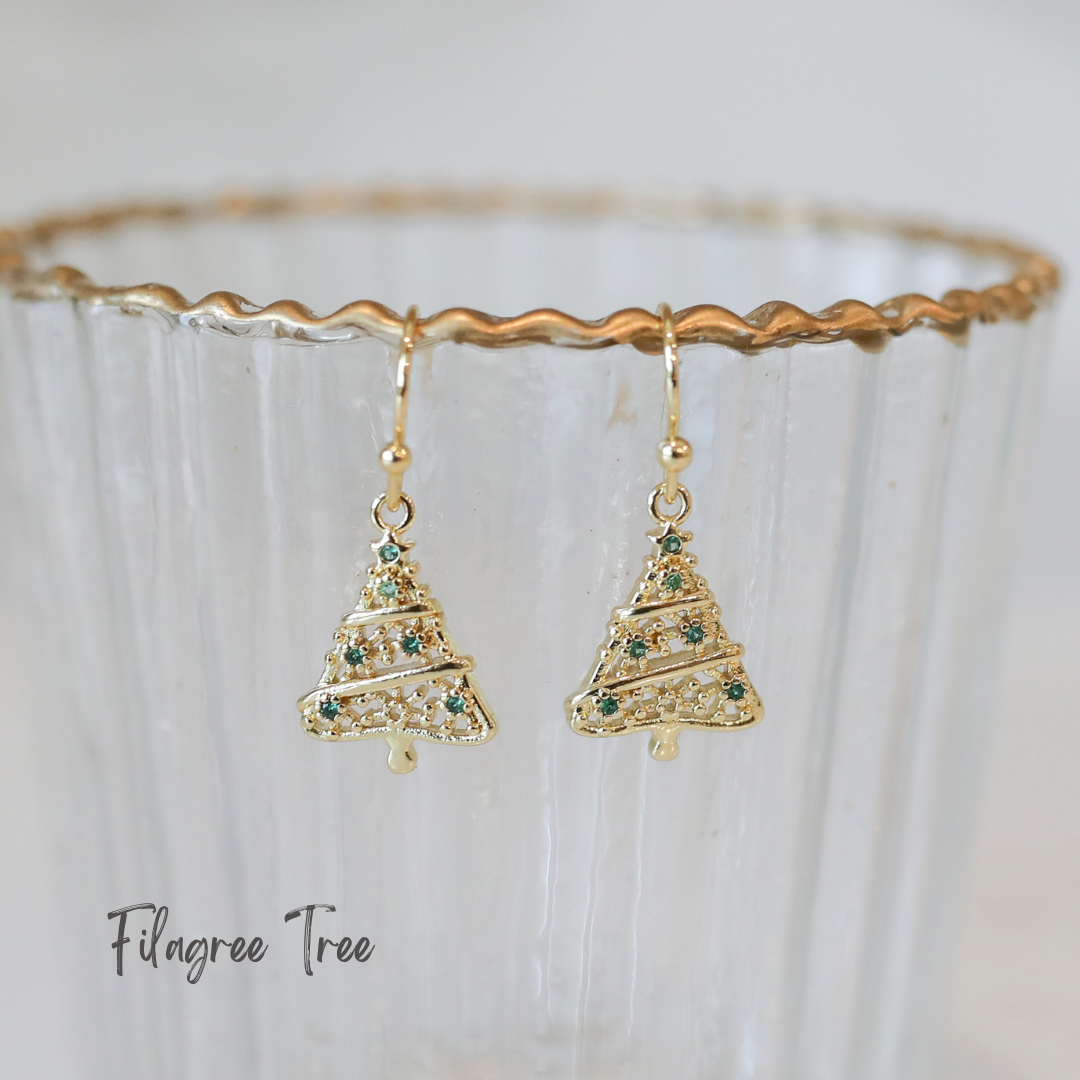 Filagree Tree French Wire Earrings
