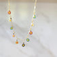 Multicolored Enamel Daisy Charm Layering Necklace 