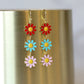 Triple Daisy Enamel Earrings