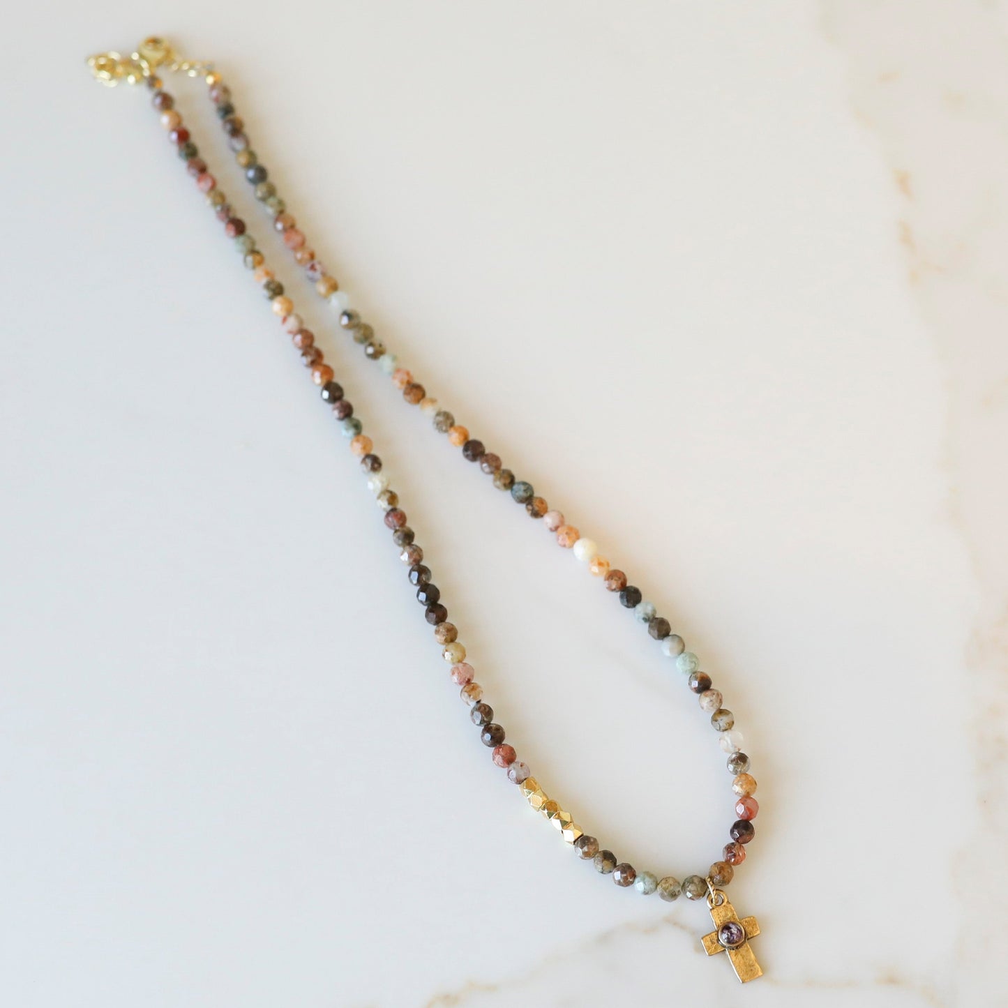 Memory Flower Jewelry| Ocean Agate Faith Necklace