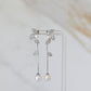CZ Flower Drop Earrings in Silver