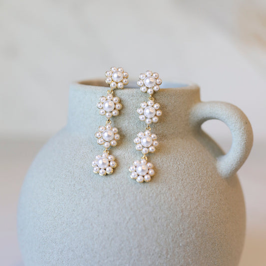 Pearl Flower Earrings