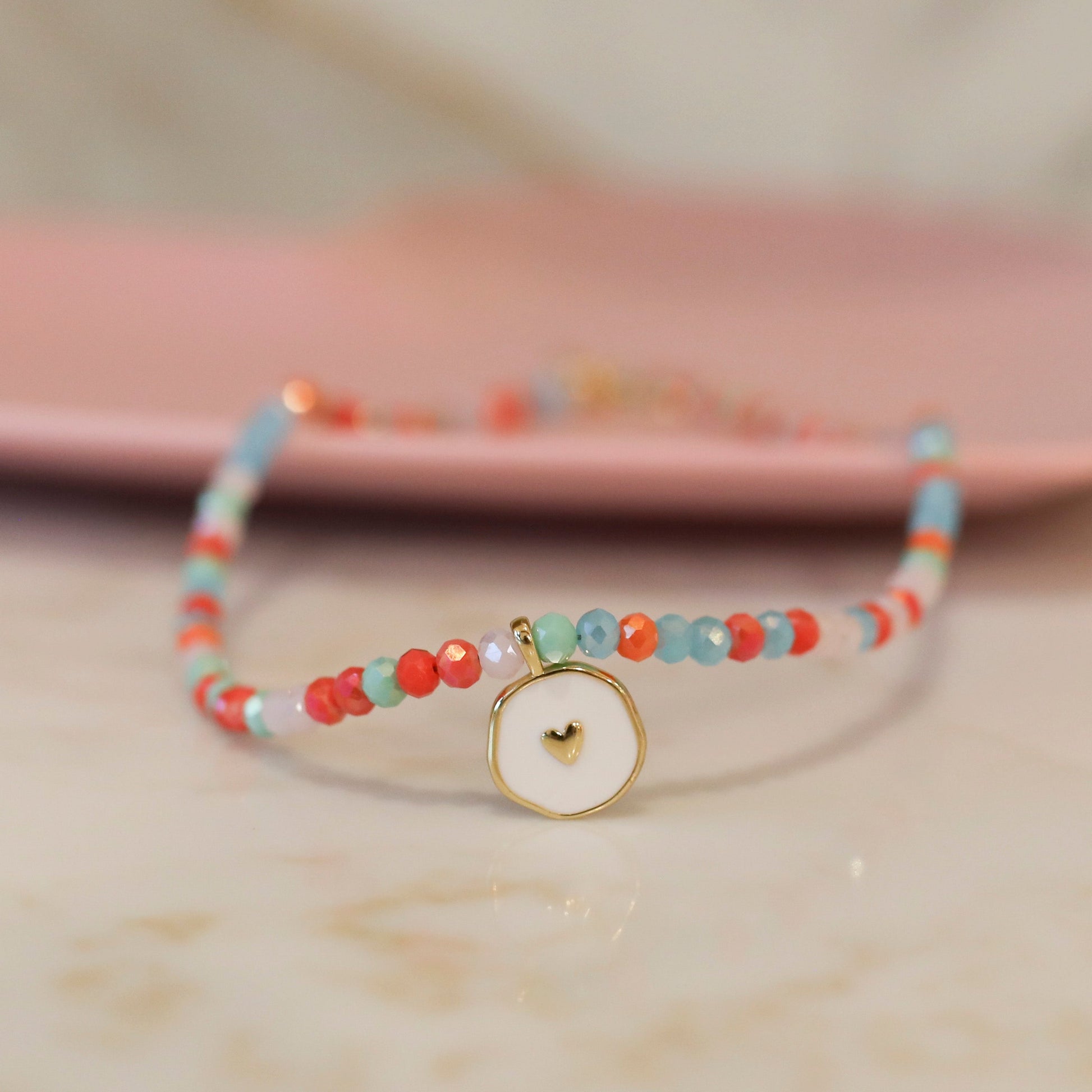 Multicolored Crystal Heart Necklace