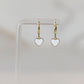 White Enamel Heart Hoops