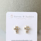 Bezeled Cross Studs | Cubic Zirconia