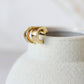 Thick Huggie Hoops in Gold