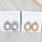 Double Textured Hoop Stud available in Silver or Gold