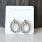 Double Textured Hoop Stud in Silver