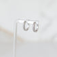 Rope Huggie Hoops in Silver