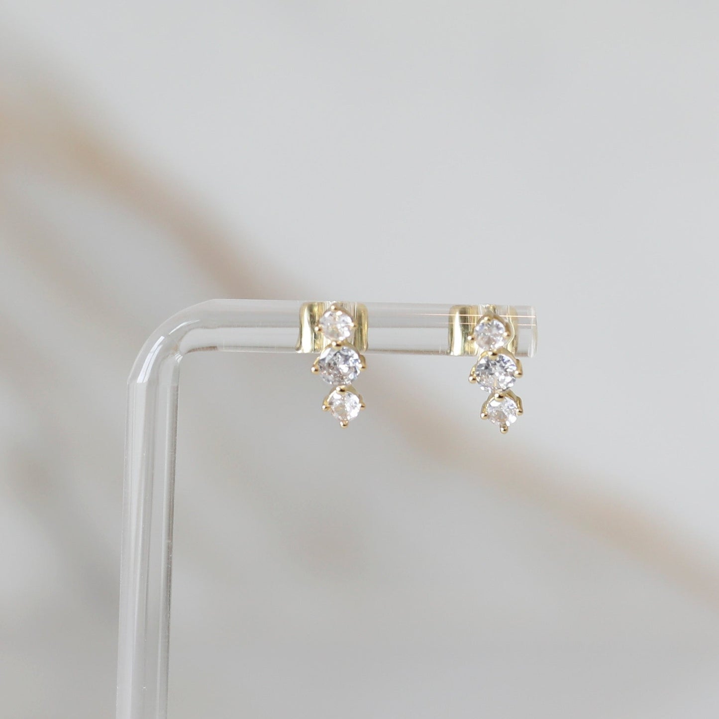 Triple CZ Stud in Gold