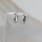 Hammered Huggie Hoops in Silver