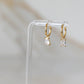 CZ Drop Huggie Hoops in Gold