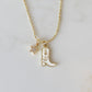 Hammered Tube Link Slider Chain with Two Charms