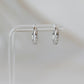 Pave Star Huggie Hoop Earrings in Silver