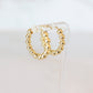 Round Beaded Hoops in Gold