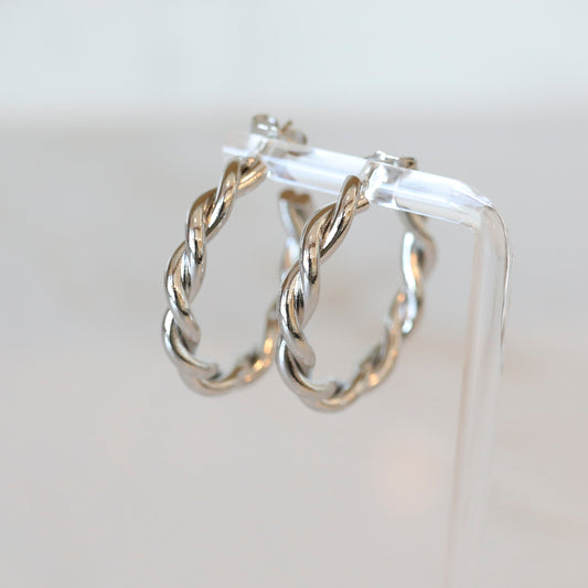 Grande Twisted Hoops in Silver