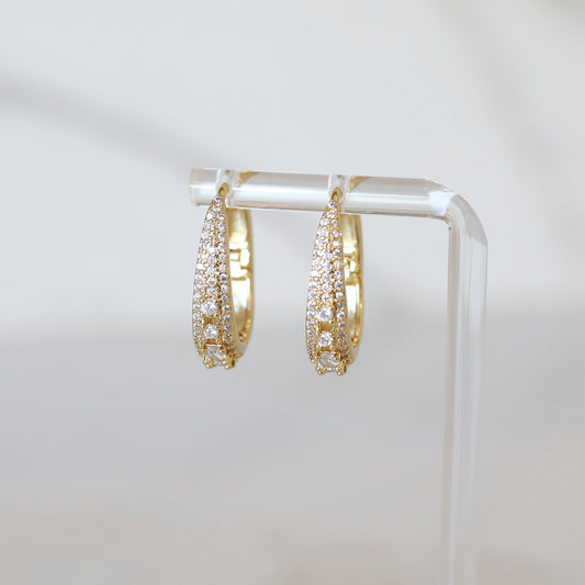 Oval Studded Hoops