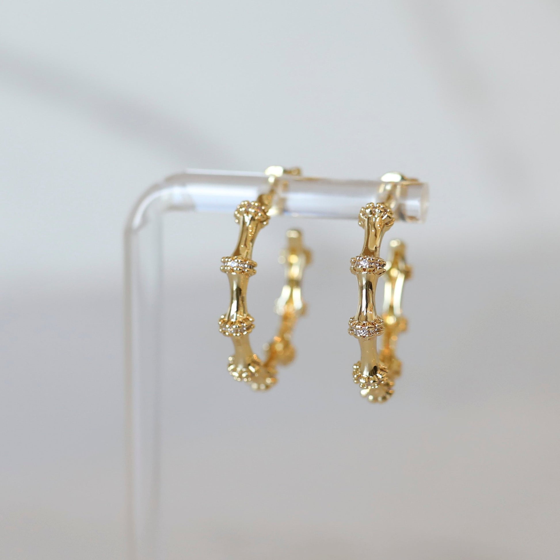 Studded Bamboo Hoops