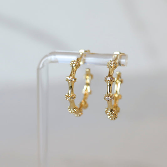 Studded Bamboo Hoops
