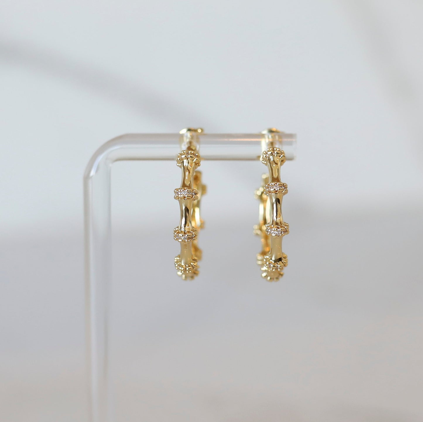 Studded Bamboo Hoops