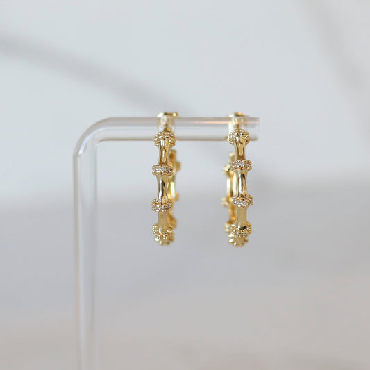 Studded Bamboo Hoops