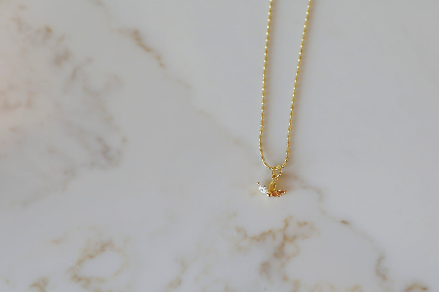 Mini Fan Birthstone Necklace