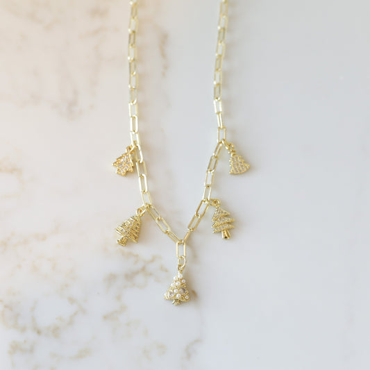 Christmas Tree Charm Necklace