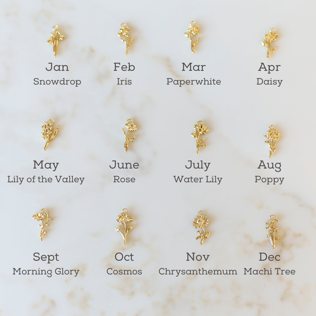 Simplistic Birth Month Flower Necklace