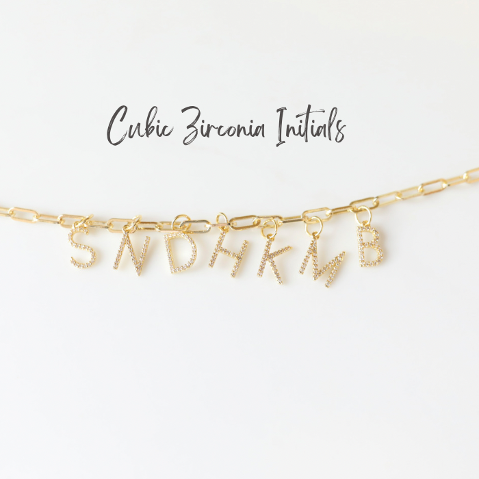 Cubic Zirconia Initial Charm Options