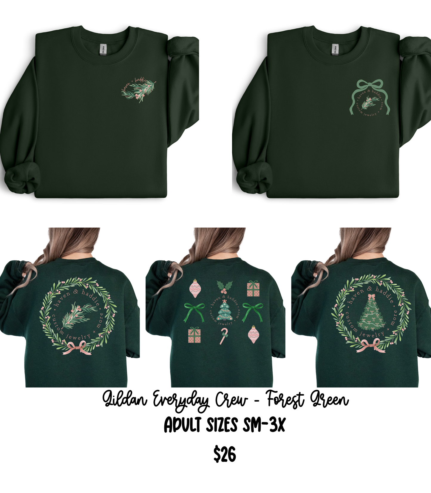 Holiday Sweatshirt- Forest Green