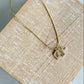 Mini Engraved Charm Necklace with a pearl G initial on a tube chain