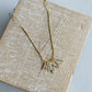 Mini Engraved Charm Necklace with a pearl A initial on a tube chain