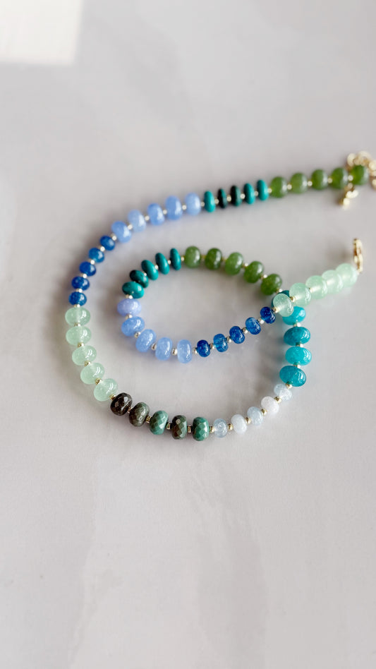 Ocean Water Gemstone Necklace