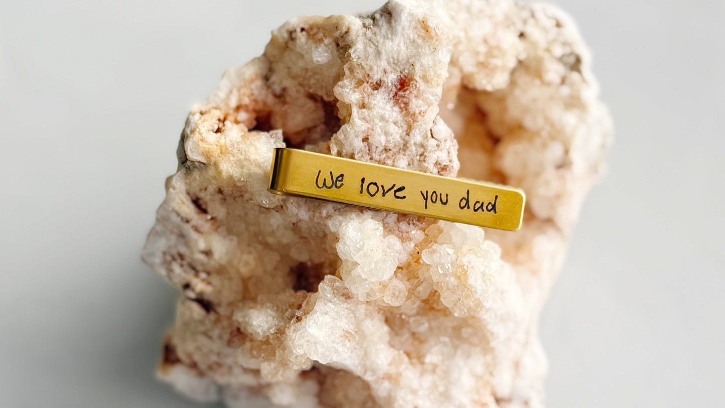 Engraved Handwriting Tie Clip | Engraved Jewelry
