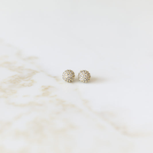 Pave Sphere Stud | Cubic Zirconia