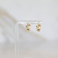 Gold flower huggie hoop earrings