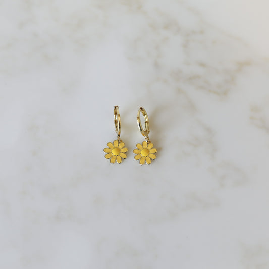 Mini Daisy Hoops | Enamel