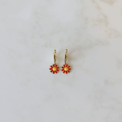 Mini Daisy Hoops | Enamel