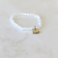 I Do Stack Bracelets with Crystal and Agate beads with a personalized heart charm