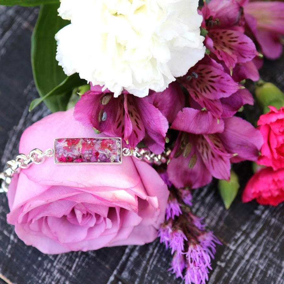 Memory Flower Mini Link Rolo Bracelet