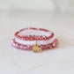 Anniversary Stack Bracelets with Crystal Beads - Pink Mix