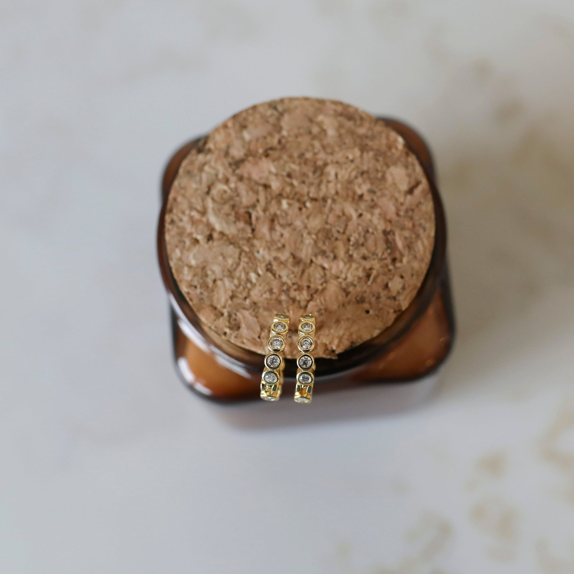 Mini Bezel Huggie Hoops